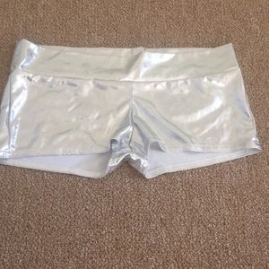 Metallic rave booty shorts